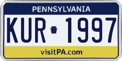 PA license plate KUR1997
