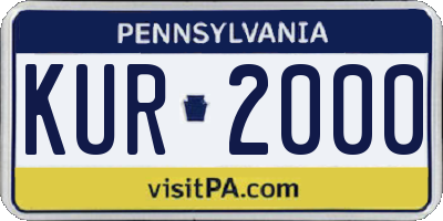 PA license plate KUR2000