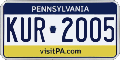 PA license plate KUR2005