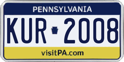 PA license plate KUR2008