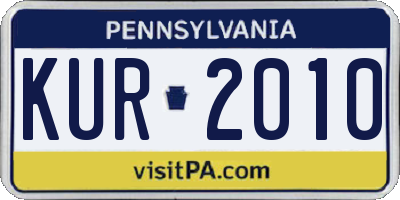 PA license plate KUR2010