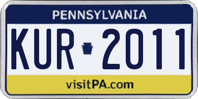 PA license plate KUR2011