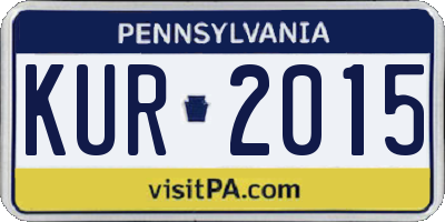 PA license plate KUR2015