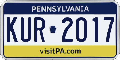 PA license plate KUR2017