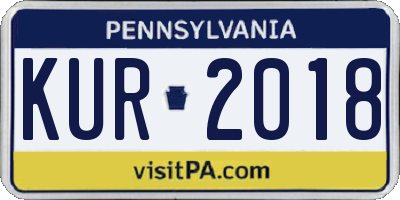 PA license plate KUR2018