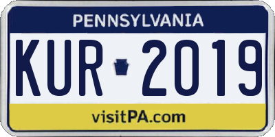 PA license plate KUR2019