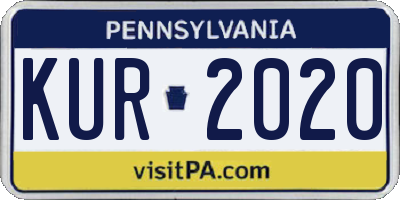 PA license plate KUR2020