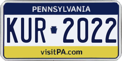 PA license plate KUR2022