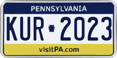 PA license plate KUR2023