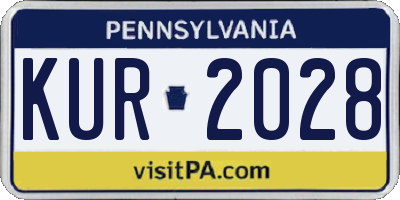 PA license plate KUR2028