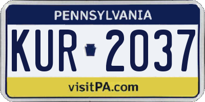 PA license plate KUR2037