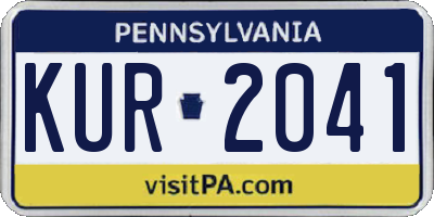 PA license plate KUR2041