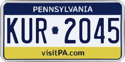 PA license plate KUR2045