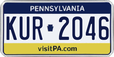 PA license plate KUR2046