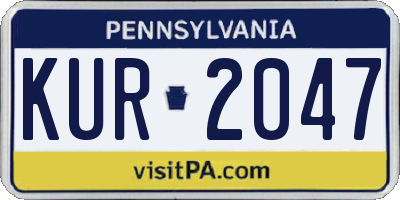 PA license plate KUR2047