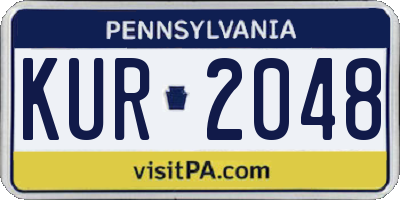 PA license plate KUR2048