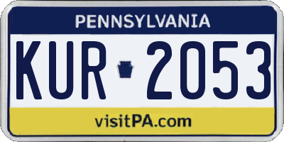 PA license plate KUR2053
