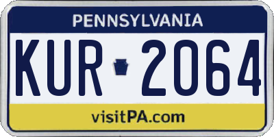 PA license plate KUR2064
