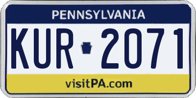 PA license plate KUR2071