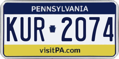 PA license plate KUR2074
