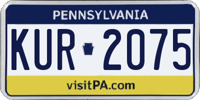 PA license plate KUR2075