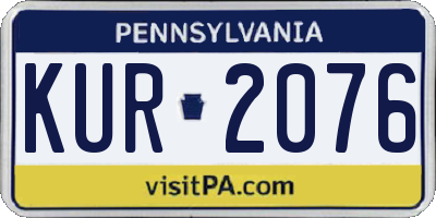 PA license plate KUR2076