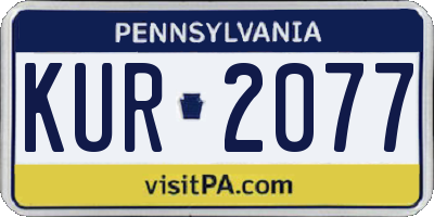 PA license plate KUR2077