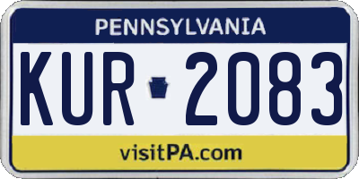 PA license plate KUR2083