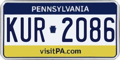 PA license plate KUR2086