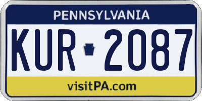 PA license plate KUR2087