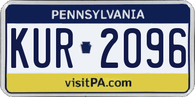 PA license plate KUR2096