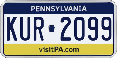PA license plate KUR2099