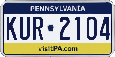 PA license plate KUR2104