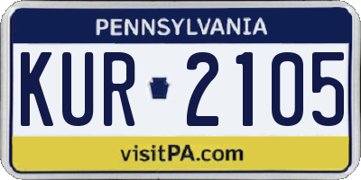 PA license plate KUR2105