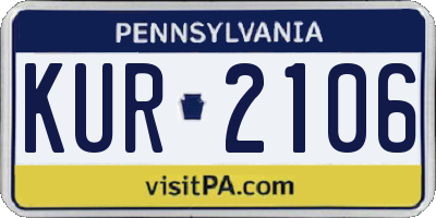PA license plate KUR2106