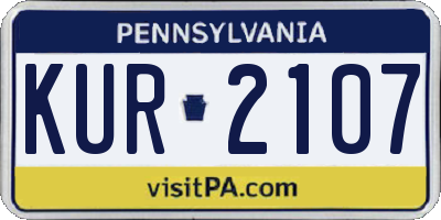 PA license plate KUR2107