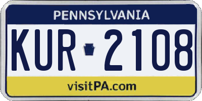 PA license plate KUR2108