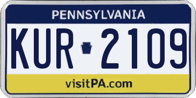 PA license plate KUR2109