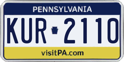 PA license plate KUR2110