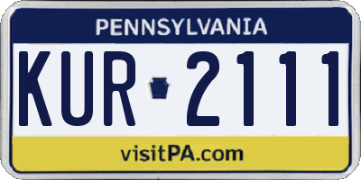 PA license plate KUR2111