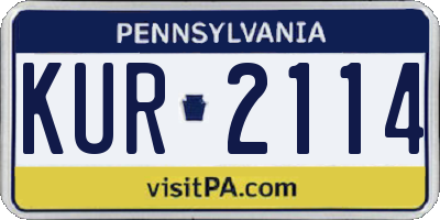 PA license plate KUR2114