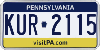 PA license plate KUR2115