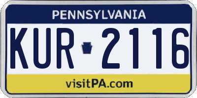 PA license plate KUR2116