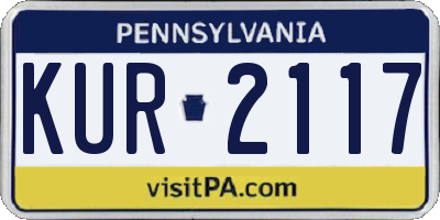 PA license plate KUR2117