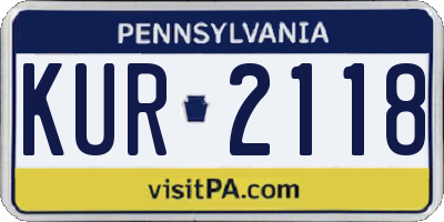 PA license plate KUR2118