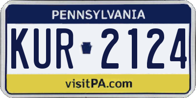 PA license plate KUR2124