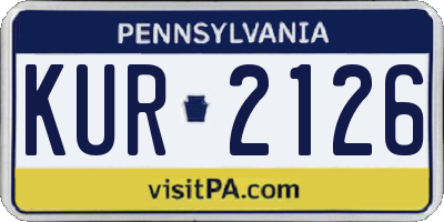 PA license plate KUR2126