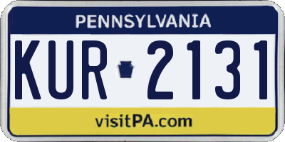 PA license plate KUR2131
