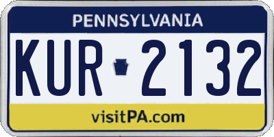 PA license plate KUR2132