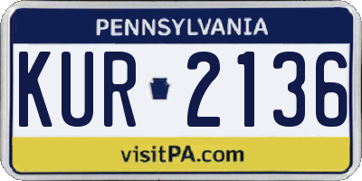 PA license plate KUR2136